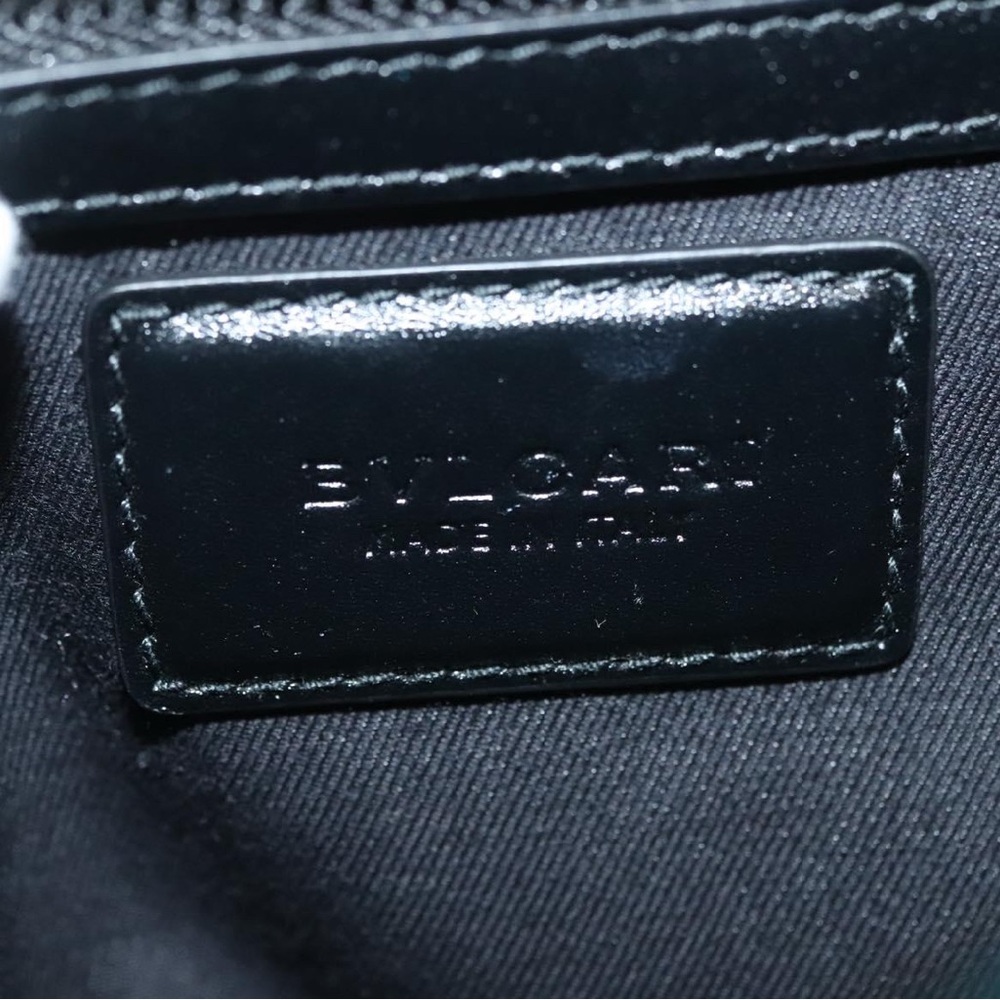 BVLGARI top handle Shoulder Bag Leather Turquoise Blue - Picture 10 of 14